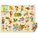 Veľké drevené puzzle s rukoväťou - Woodyland