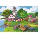 Wood Craft: Letný prístav, 500+1-dielne drevené puzzle - Trefl