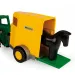 Zelený traktor s  prívesom pre kone 38 cm - Wader